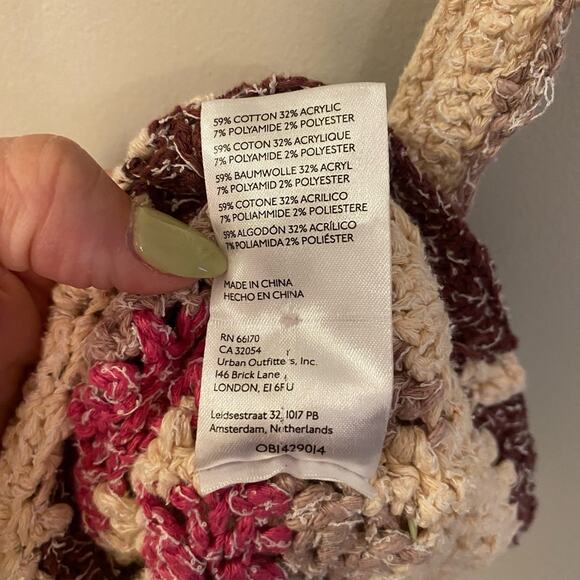 Anthropologie Women's size Small Pink Crocheted Crop Top Boho Floral Cottagecore - Picture 8 of 9